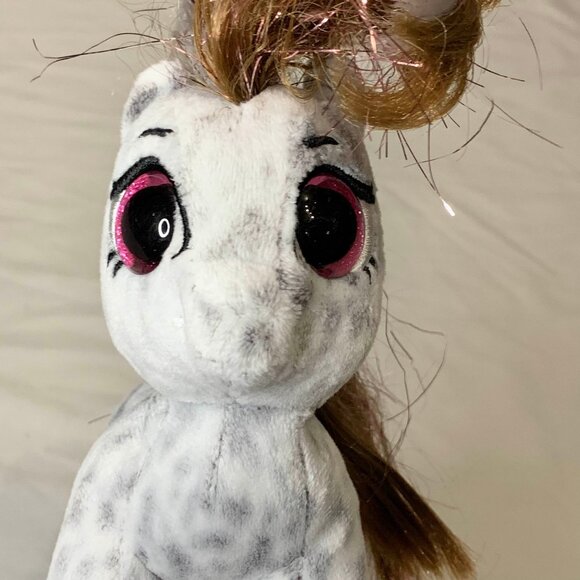 Ty Beanie Boos Cinnamon Unicorn Gray Dappled Pink Glitter Eyes Plush Stuffed - Picture 6 of 12